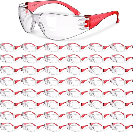 Weewooday 48 Pcs Safety Glasses One Size Safety Eyewear Eye Protection Goggles with Clear Protective Lens for Work Lab