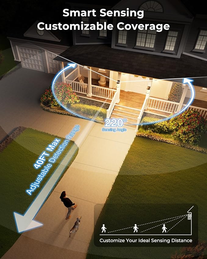 Motion Sensor Outdoor Wall Light, Oil Rubbed Bronze Dawn to Dusk Outdoor Light Fixture, Aluminium Anti-Rust Porch Lights Wall Mount, Outside Lights for House Garage Patio Entry Front Door