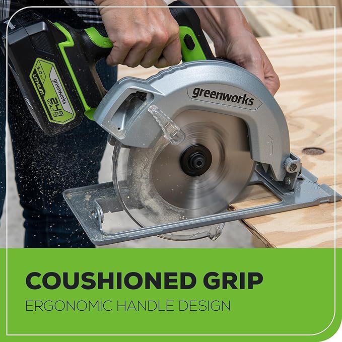 Greenworks 24V 7-1/4'' Circular Saw Brushless Cordless, with 4Ah Battery and 2A Charger