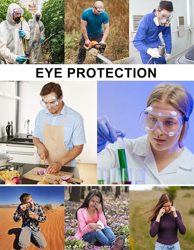 MELASA Safety Goggles ANSI Z87.1, Anti-Fog Protective Lab Goggles, Eye Protection Goggles