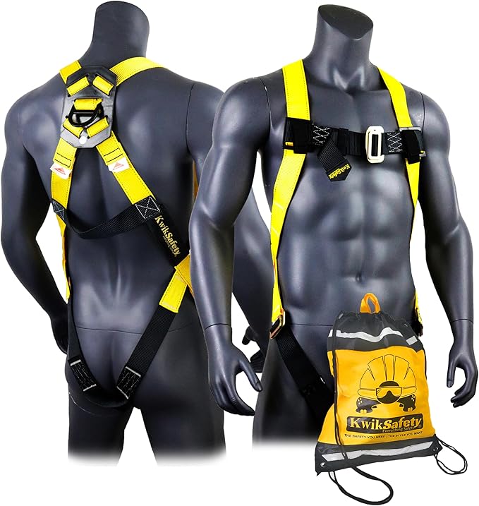KwikSafety - Charlotte, NC - TORNADO Fall Protection Safety Harness [Full Body Single D-Ring] Construction ANSI Tested OSHA