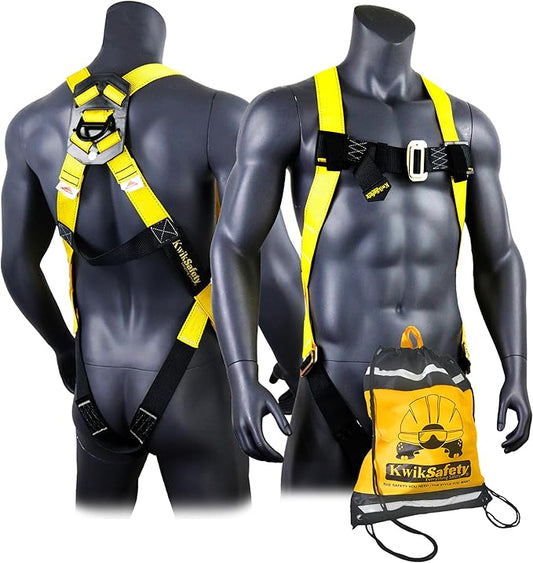 KwikSafety - Charlotte, NC - TORNADO Fall Protection Safety Harness [Full Body Single D-Ring] Construction ANSI Tested OSHA