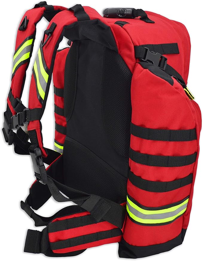 Lightning X TacMed Fully Stocked Modular ALS Trauma Backpack for EMS/EMT w/Deluxe First Aid Fill Kit C - RED