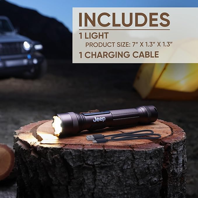 Energizer Jeep Power Indicator Rechargeable LED Flashlight, 1,000 Lumens, Rechargeable Flashlight with Trail-Ready Construction and Easy-to-Read Digital Power Indicator Display