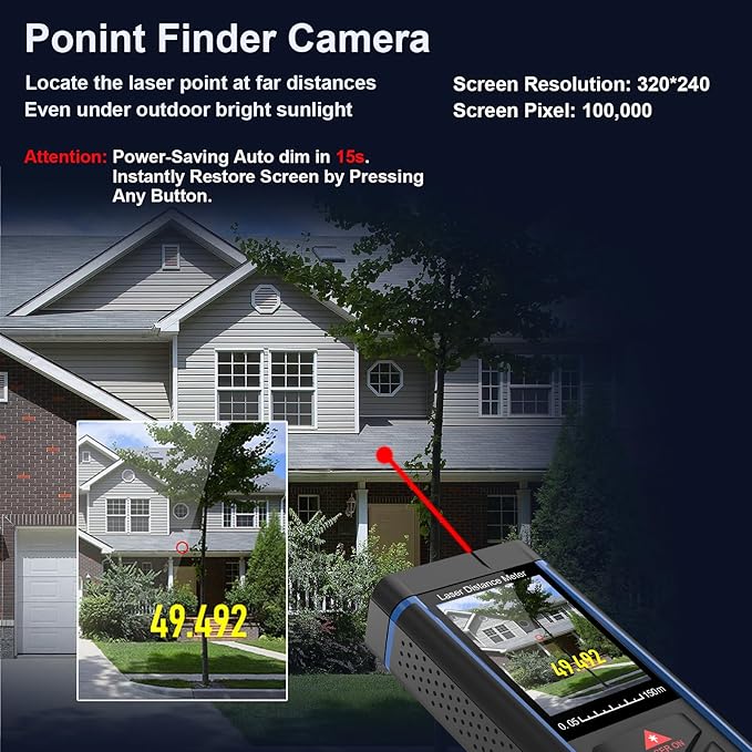 330ft Laser Distance Measuring Tool with Camera, Long Range Laser Meters with Tripod for Home Renovation, Interior Design, DIY Projects, Area, Volume & Distance Measurement