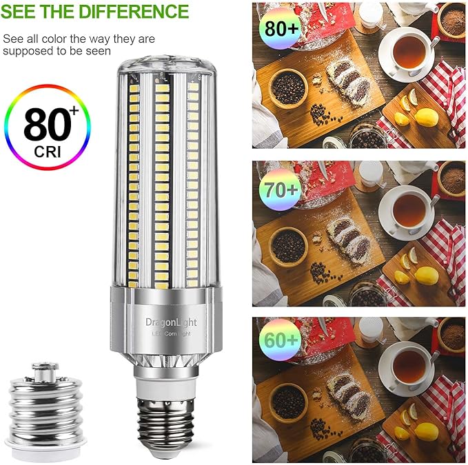 DragonLight 54W Corn LED Light Bulb (400 Watt Equivalent) E26/E39 Large Mogul Base LED Lamp 6000K Daylight 6,500LM