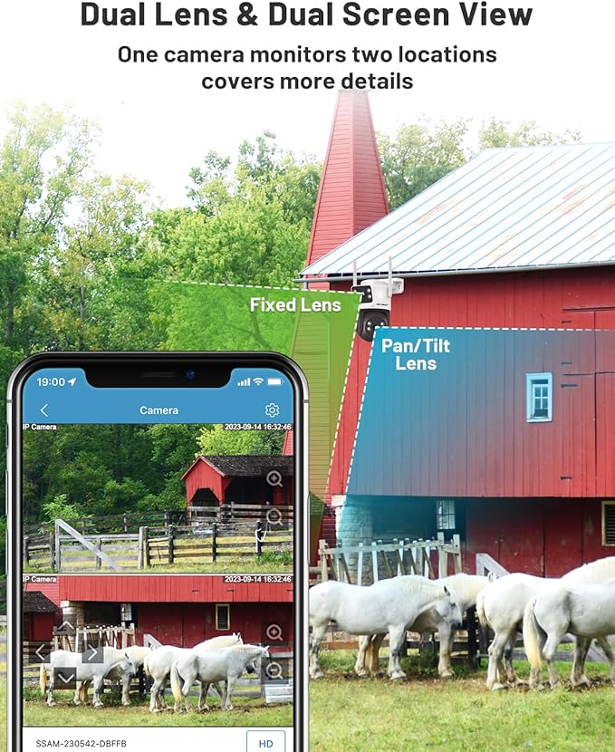 GENBOLT 4G LTE Cellular Security Camera Outdoor No WiFi, Dual Lens PoE Surveillance Camera CCTV with Sim Card, 24/7 Recording Plug in Wired IP Cam with Auto Tracking Human Detection