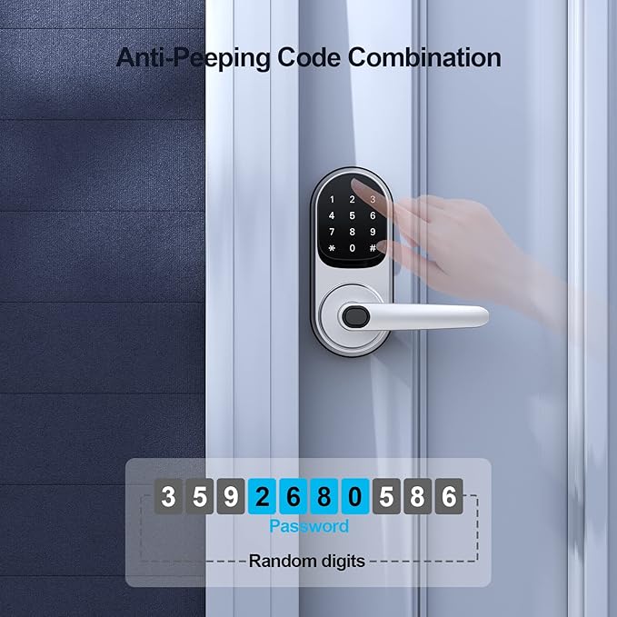 Smart Door Lock with Handle and Keypad: Dermum Keyless Entry Door Lock, Digital Door Keypad for Front Door, Auto Lock, Easy to Install