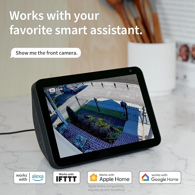 Arlo Pro 5S Spotlight Security Camera 2K HDR | Outdoor | Wireless | Dual-Band Wi-Fi Connects to The Strongest Network | 12X Zoom, 2-Way Audio, Color Night Vision, Live Stream Black (Black, 2 Cameras)