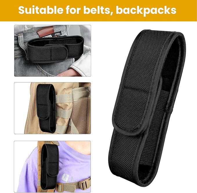 Wurkkos Flashlight Holster, LED Tactical Flashlight with Elastic Nylon, Flashlight Pouch, Nylon Pouch Holder, Flashlight Carry Case 5.9"x1.57", Suitable for TD02, FC11, TD04(Flashlight not Included)