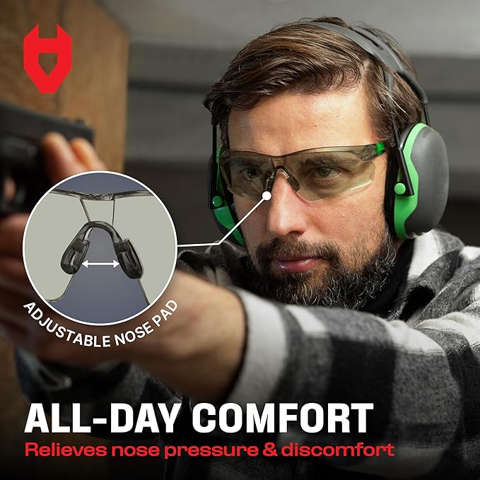 NoCry Lightly Tinted Anti Fog Safety Glasses for Men or Women with Scratch-Resistant Lenses - ANSI Z87.1 Certified with 100% UV Protection - Adjustable Temples and Nose Pad - Wraparound Design