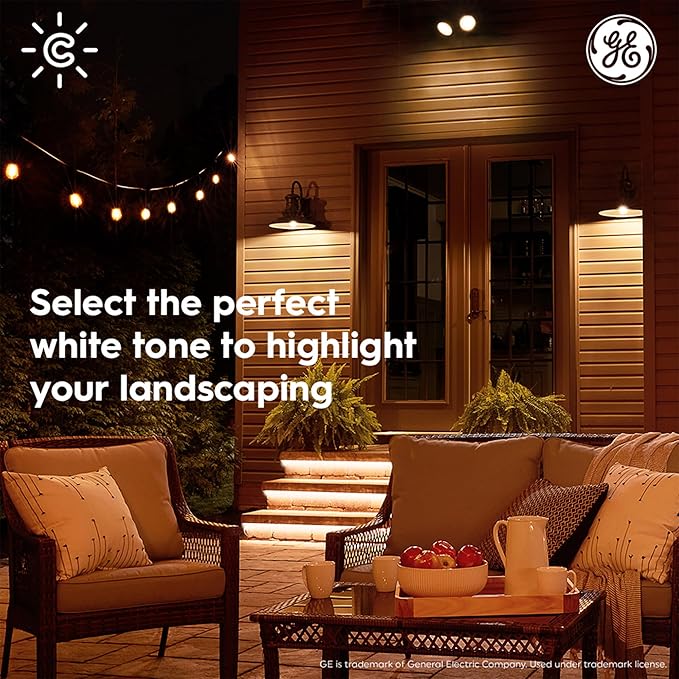 GE CYNC Smart LED PAR38 Flood Light Bulb - WiFi & Bluetooth Color Changing RGB Outdoor Light Bulbs - 90W Equivalent, Compatible with Alexa & Google Home - Dimmable, Long Lasting, Tuneable - Pack of 2