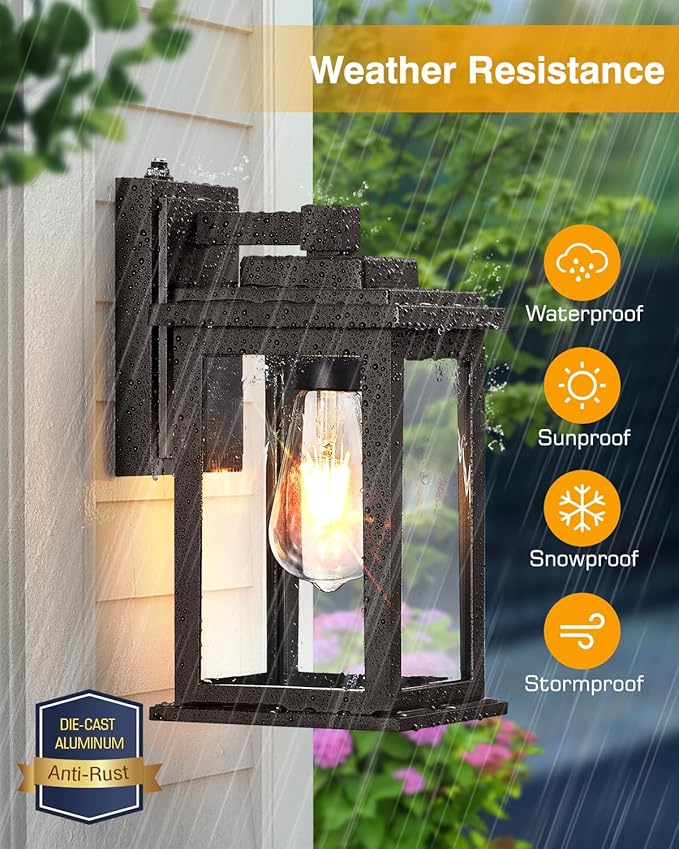 VIANIS Bronze Outdoor Wall Lights, Dusk to Dawn Led Outdoor Light, Aluminum Exterior Lighting Fixtures, Waterproof Porch Lights Outdoor for House, Doorway, Garage,Hardwired, Non-Solar