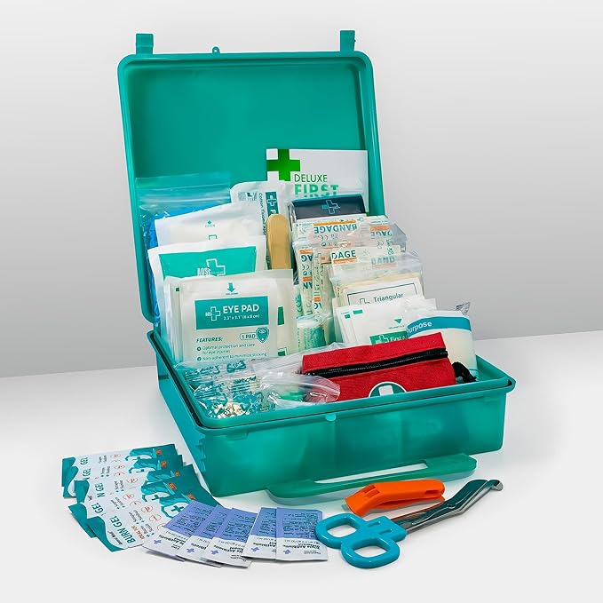 General Medi 360 Pieces Hardcase First Aid Kit - Comprehensive Large First Aid Box Contains Premium Medical Supplies for Travel, Home, Office, Vehicle, Camping, Workplace & Outdoor