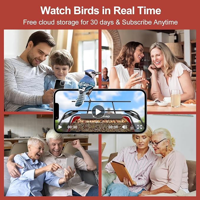 birdsnap® APS - Metal Bird Feeder with Camera Solar Panel 32GB Card, AI Identify 10000+ Birds Camera Feeder, 3 DIY Add-ons, 2K HD Live View Auto Record Bird Video, Ideal Gift for Birds Lover