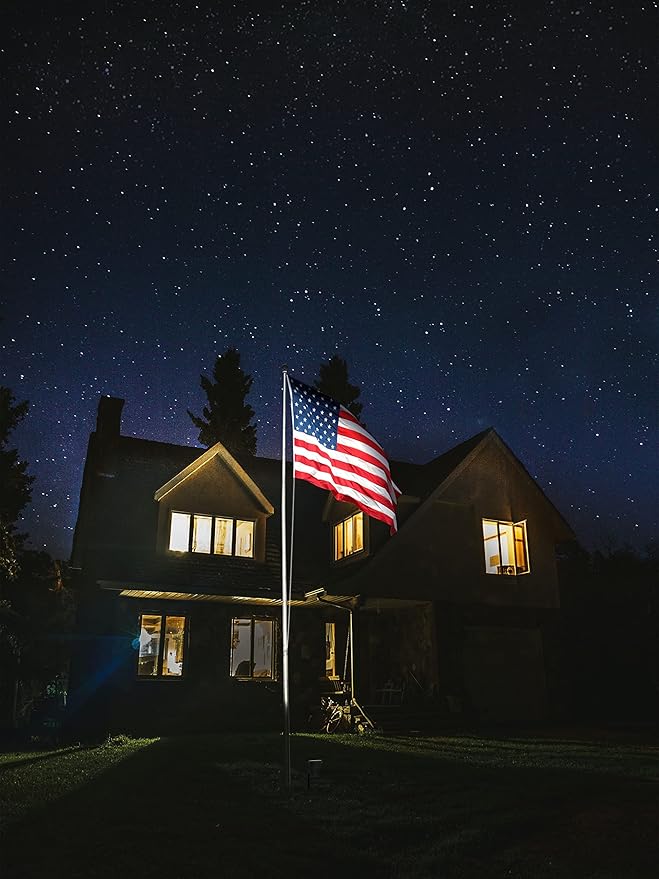 GKOLED 20° Beam Angle 30Watt Bullet/Round LED Spotlight, 120-277V, 4000K Cool White, 3350 Lumens, Outdoor Landscape Flag Pole Light Fixture, UL Listed, Aluminum, Dark Bronze