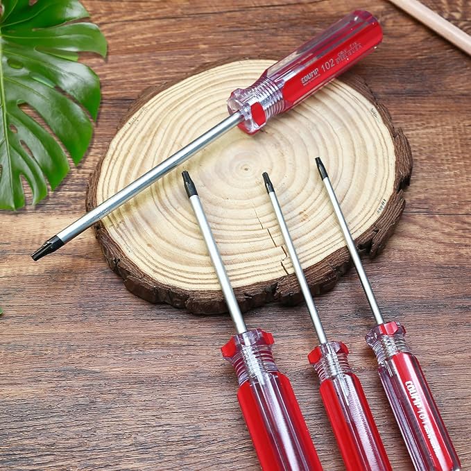 4 Pcs Torx Security Screwdriver Set with Magnetic Tip Plastic Grip, Torx Screwdriver for Computer Repairing (T8 T9 T10 T15)