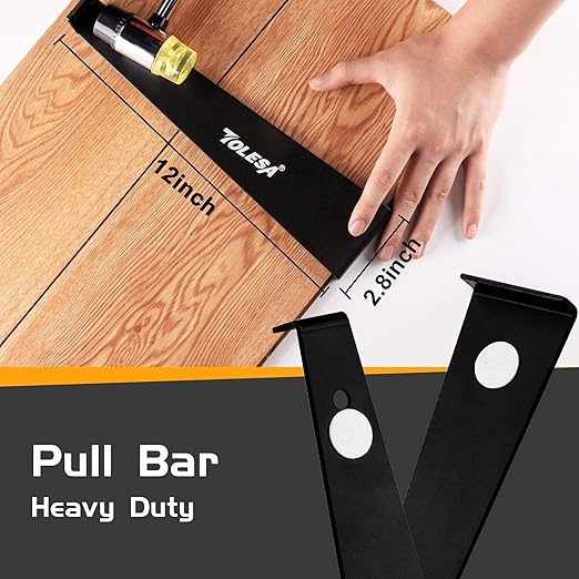 TOLESA Laminate Wood Flooring Installation Kit Vinyl Flooring Tools with 30 Spacers, Heavy Duty Pull Bar, Durable Solid Rubber Tapping Block, Non Slip Soft Grip Double Faced Mallet, Foam Knee Pads