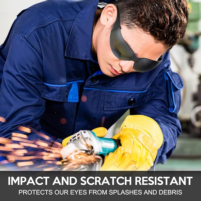 48 Pack Safety Glasses Bulk Clear Safety Goggles Black Tinted Eye Protection Glasses Anti Dust Impact Scratch Resistant Protective Eyewear for Men Women Work Lab Construction Carpentry Shooting