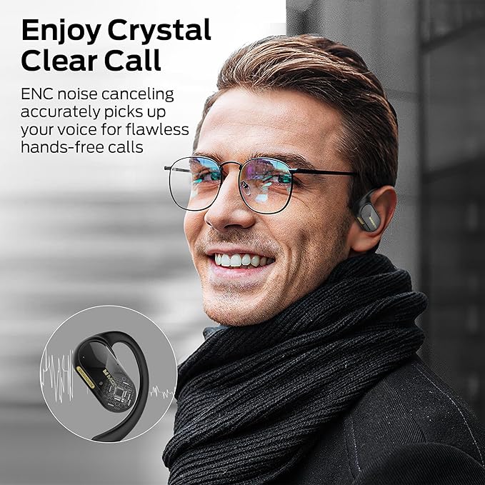 Monster Open Ear AC312 Headphones, Bluetooth 5.4, Wireless Earbuds with ENC Noise-Cancelling Mic, Immersive Stereo Sound by 16mm Large Drivers, Clear Calls, 32H Playtime, Sport Earbuds for Gym
