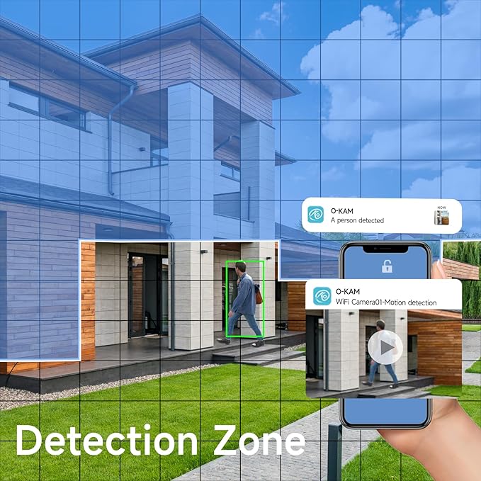 Rraycom Solar Camera Security Outdoor, Solar Powered WiFi System Surveillance Camera with 2K Color Night Vision, 2 Way Talk, Spotlight & Siren, Compatible with Alexa