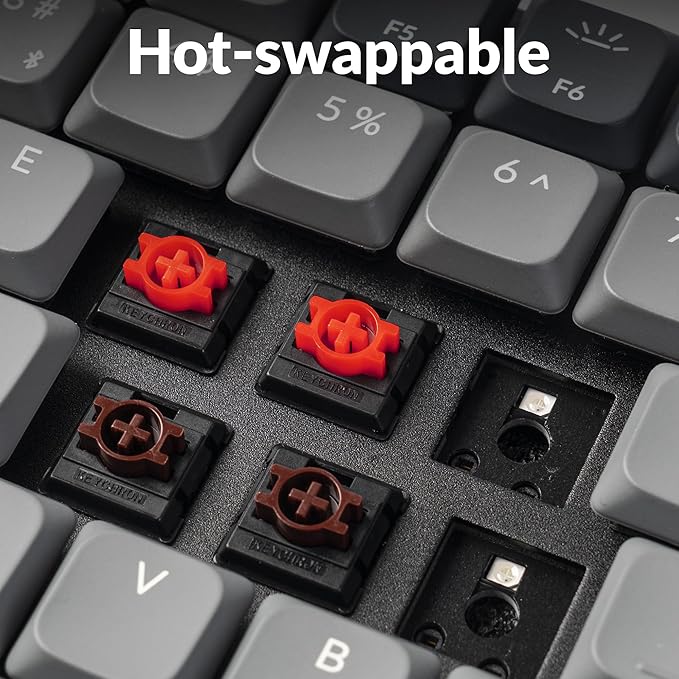 Keychron K3 75% QMK Wireless Mechanical Keyboard, Bluetooth 5.2/Wired Connection Custom Programmable RGB, Hot-Swappable with Low Profile Brown Switch for Mac Windows Linux - Version 3