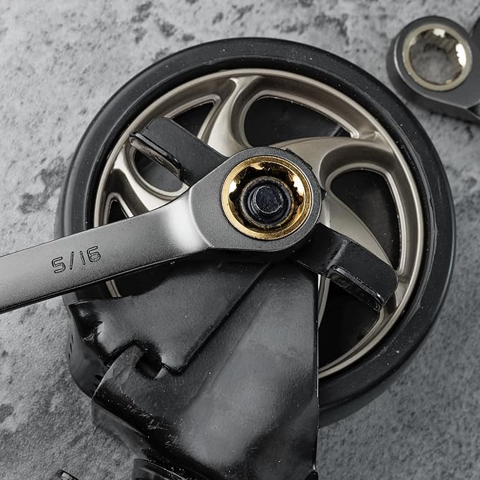 DURATECH Anti-Slip Ratcheting Wrench Set, Combination Wrench Set, 8-piece, SAE 5/16" to 3/4", 72-Tooth, Nickel Plating, CR-V Steel, with Pouch