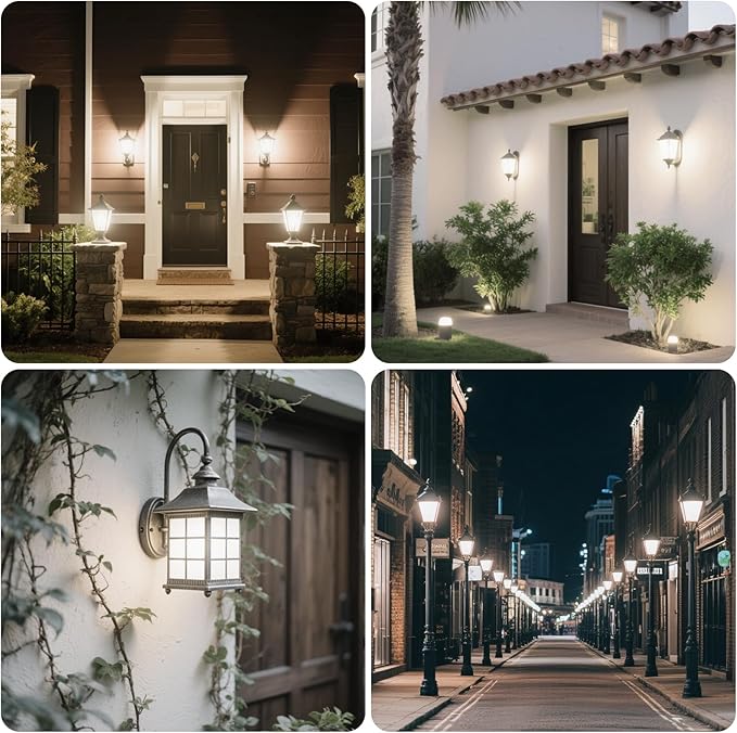 Dusk to Dawn LED Outdoor Light Bulb, 75 Watt Equivalent, 9W 1100 Lumens, 4000K Cool White LED Light Bulbs, E26 Base, Automatic On/Off Sensor Light Bulb for Porch, Hallway, Garage, ETL Listed, 4-Pack