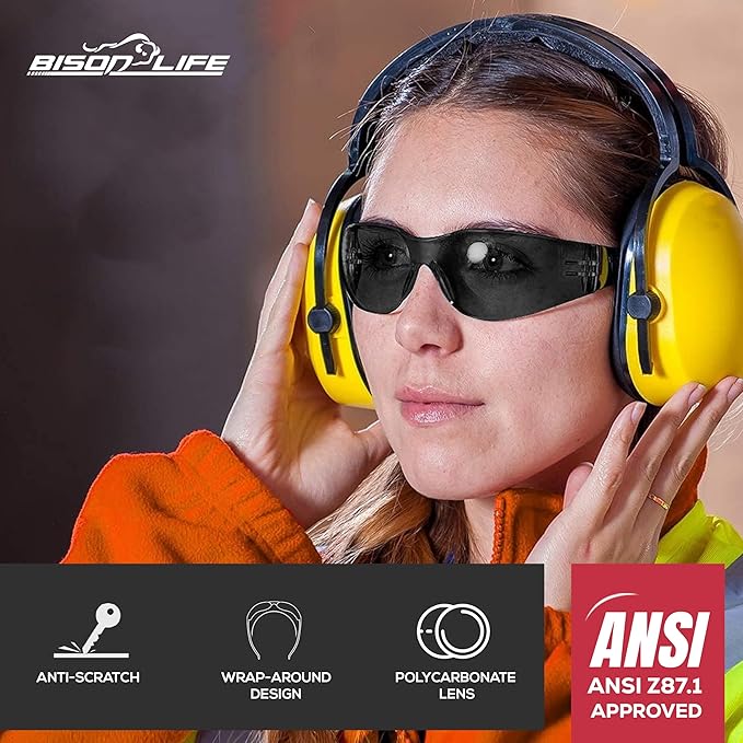 BISON LIFE Keystone Color Lens Safety Glasses | Anti Scratch | Impact Resistance | ANSI Z87.1 Standard | UV 400 Protection