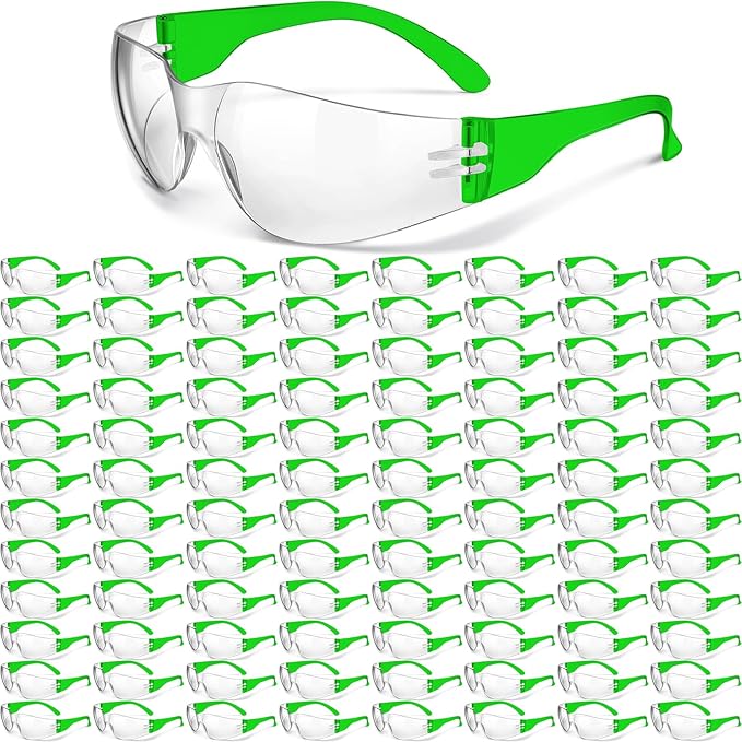 Yunsailing 100 Pack Bulk Safety Glasses Eye Protection Goggles for Women Men DIY Construction Lab