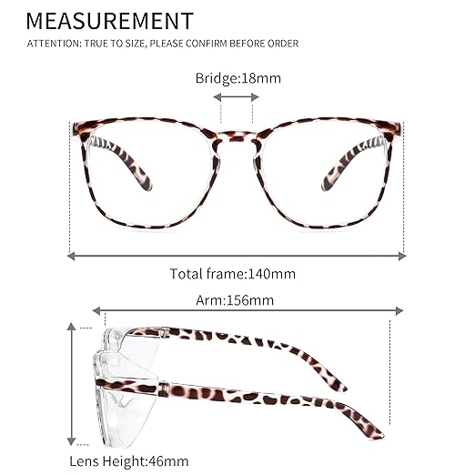 Alsenor Safety Glasses Anti Fog Goggles Protective Eyewear Blue Light Blocking ANSI Z87 UV Protection Glasses For Men Women (2 Pack(new-leopard+transparent))