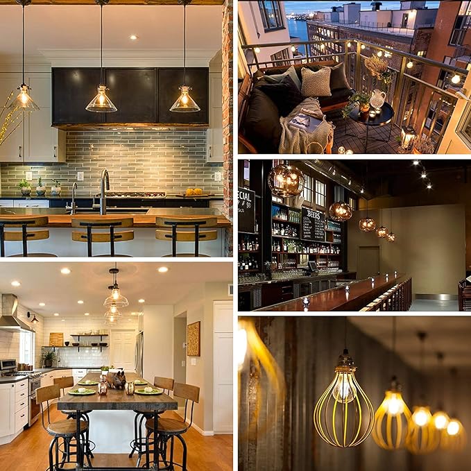 LED Tubular Bulb 4W,E26 Clear Edison Bulb,40W Equivalent 400 Lumens, Antique Edison Style LED Filament Light Bulbs,2700K Warm White Non Dimmable Pack of 12