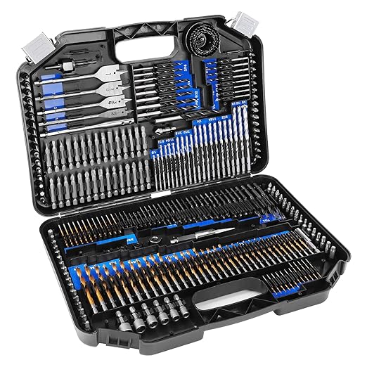 COMOWARE Drill Bit Set, 246 Pcs for Cordless Drill, Drill Driver Bit Set for Wood, Metal, Masonry, Cement and Screwdriver Bits Set Combo Kit