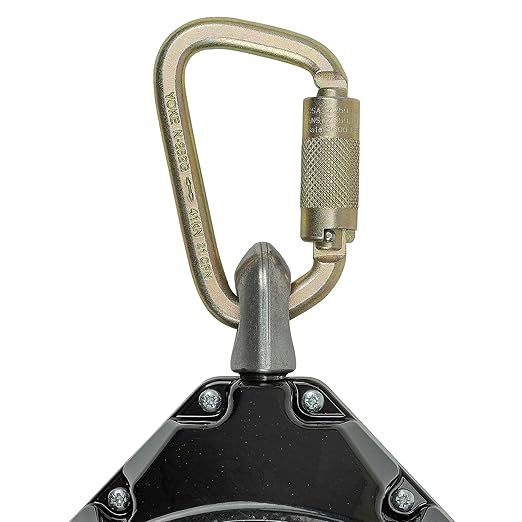 Peakworks Fall Protection Leading Edge Self Retracting Device (SRD) - 60 ft Single Leg Cable w/Swivel Snap Hook - Certified ANSI Z359.14-2021 Class 2 LE SRD (Available in Multiple Lengths & Styles)