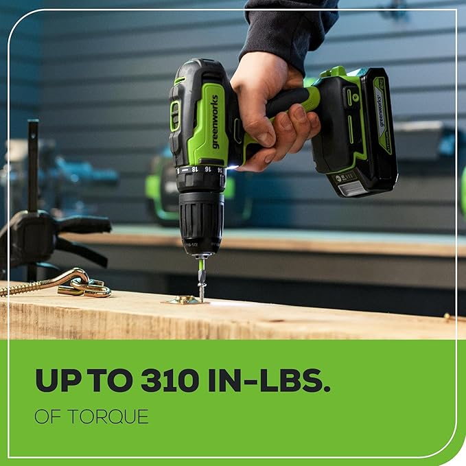 Greenworks 24V 3-pcs Combo Kit: 1950 in-lbs Impact Driver, 310 in./lbs Drill Driver, Multi-Tool, Includes 2 * 2.0Ah and Charger