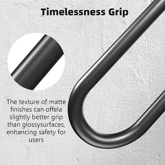 Handrails Wall Mount Stair Safety Handle Non-Slip Step Metal U-Shape Grab Yard Mounted Garage Porch Garden Hand Railings Powder Coated Heavy Duty Indoor or Outdoor Safe Bars (2 Pack)