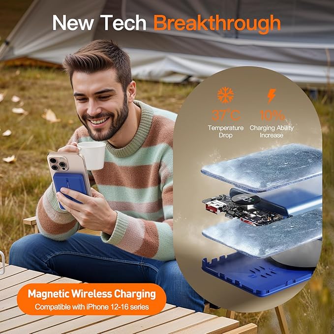 Magnetic Portable Charger, 16800mAh Wireless Power Bank, with 20W USB-C Fast Charging and LED Digital Display Magnetic Battery Pack, Compatible with iPhone 17/16/15/14/13/12 Full Series (2025)