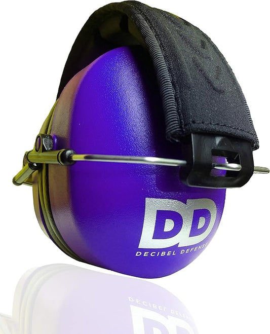 DECIBEL DEFENSE Professional Safety Ear Muffs 37dB NRR - The HIGHEST Rated & MOST COMFORTABLE Ear Protection for Shooting & Industrial Use - PROFESSIONAL HEARING PROTECTION (PURPLE)
