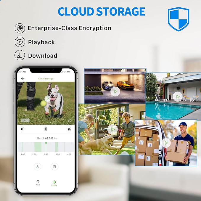 Septekon 2K Security Cameras Outdoor, 2.4G WiFi Cameras for Home Security with Two-Way Audio, Night Vision, IP66 Waterproof, Motion Detection Alarm - P30