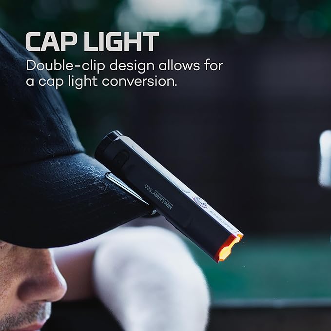 NEBO Mini Larry 500 Pocket Flashlight | 500 Lumens, 2 Light Modes, Compact, Rechargeable COB Work Light & Mini Flashlight, Magnetic Base & Steel Clip, Waterproof, Includes USB-C Charging Cable