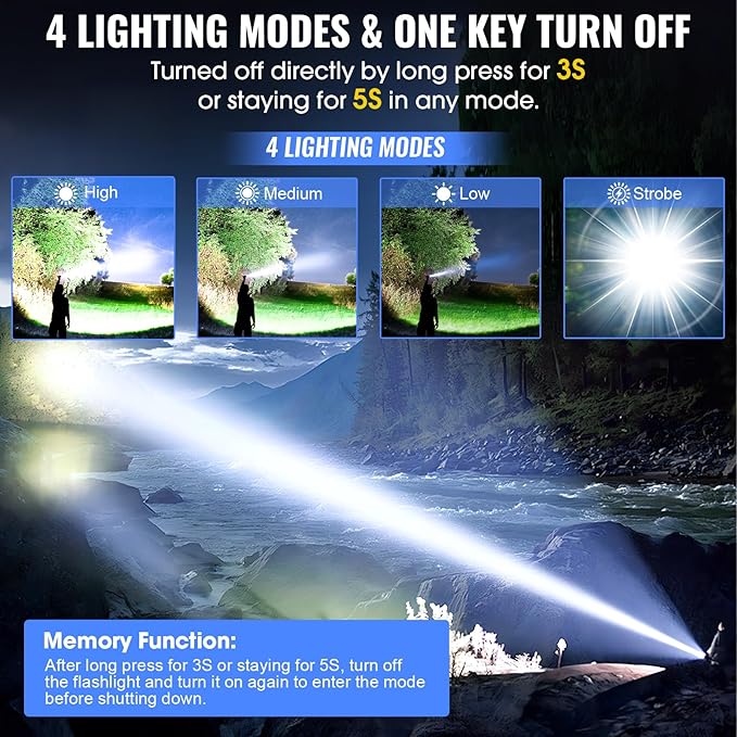 Rechargeable Tactical Flashlights, High Lumens Small Mini USB-C LED Flashlight, Compact EDC Flash Light, 4 Modes&Memory Function, Waterproof Pocket Lights for Home,Camping,Emergency (2, Purple)