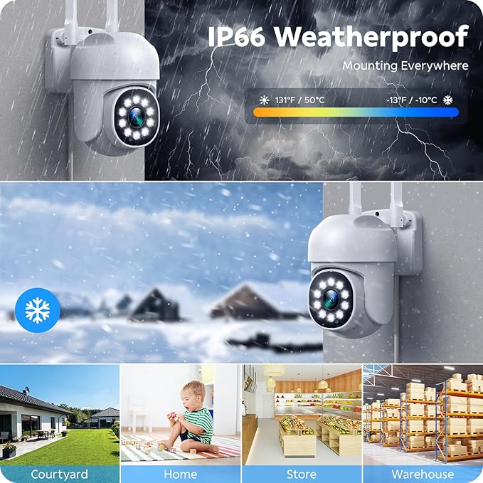 CAMCAMP Wireless Security Camera System, Expandable 16CH 4K NVR, 8PC PTZ WiFi Cameras for Home Security, Auto Human Tracking, 2 Way Audio, Smart Night Vision, AC-Powered, CCTV Surveillance Kit(8)