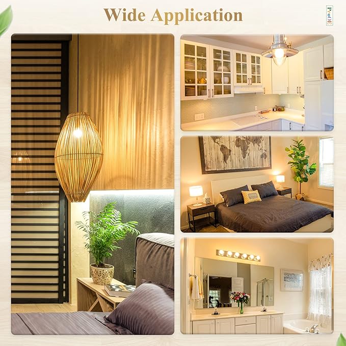 DiCUNO ProOE A19 LED Bulbs 60W Equivalent, 3000K Warm White, 806 Lumens 9W LED Light Bulb, High CRI 98, Non-dimmable, 100-240V, E26 Medium Base, Frosted, Pack of 6