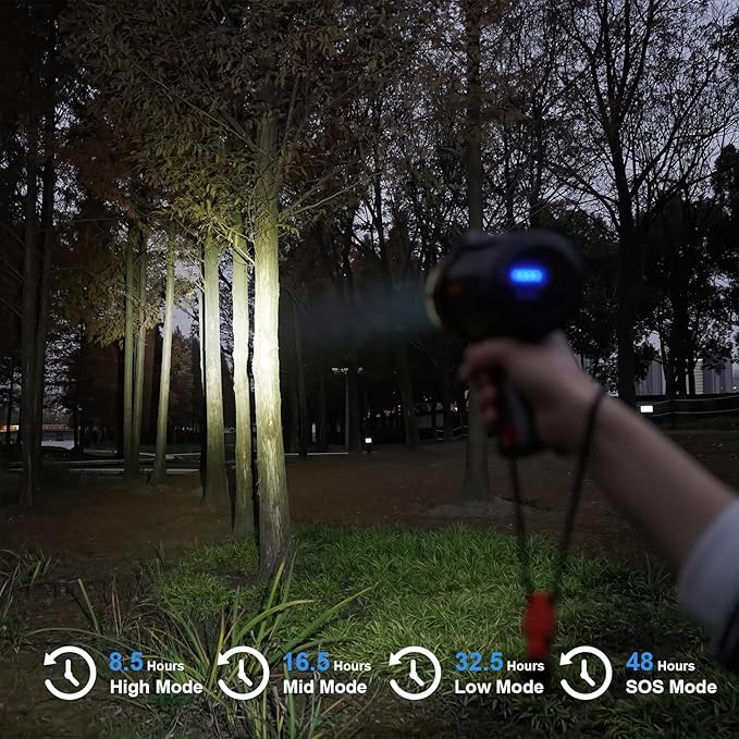 GOODSMANN Spotlight 1000 Lumen Boat Spotlight Waterproof Rechargeable Marine Spotlight LED Portable Spotlight 9212-89201-01A