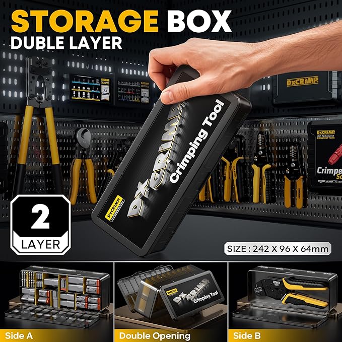 Deutsch Connectors Crimping Tool Kit, Deutsch Connector Kit 2/3/4/6 Pin DT Connectors Waterproof Automotive Electrical Connectors with 22-14 AWG Deutsch Crimp Tool, Deutsch Pin Removal Tool