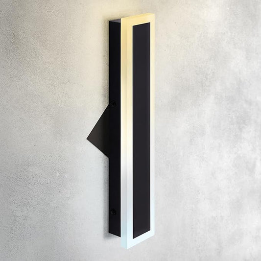ASD LED 18" Long Wall Mount Light Fixture, Outdoor & Indoor Linear Sconce | 3CCT, Dimmable, Waterproof, Anti-Rust, ETL Listed | 18W 1500LM 3000-5000K 100-277V | Exterior Porch Lighting | Black