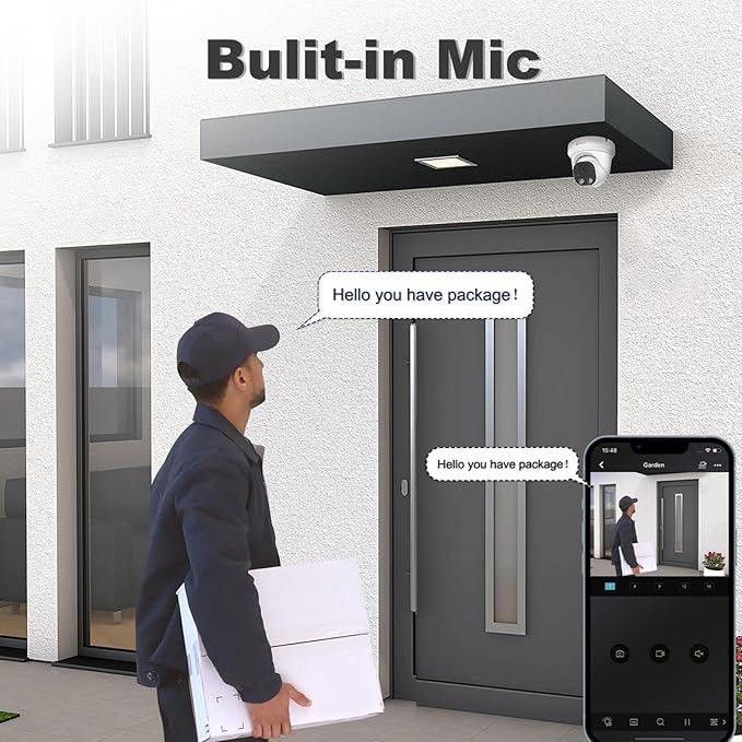 Anpviz 4MP PoE IP Camera, Turret Security IP Camera Outdoor Indoor, AI Human Motion Detection, Smart Dual Light Color Night Vision, Built-in Mic, 2.8mm Lens, IP66 Waterproof, NDAA Complaint (U Series)