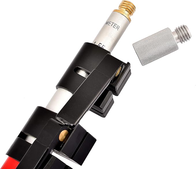 AdirPro Aluminum Prism Pole - Telescopic 12’ (3.7m) – Fixed Adapter Tip – Quick Release Clamp - Metric Graduation - Strong & Lightweight GPS Pole - for Use with Prisms - Rover Rod - GNSS Instruments