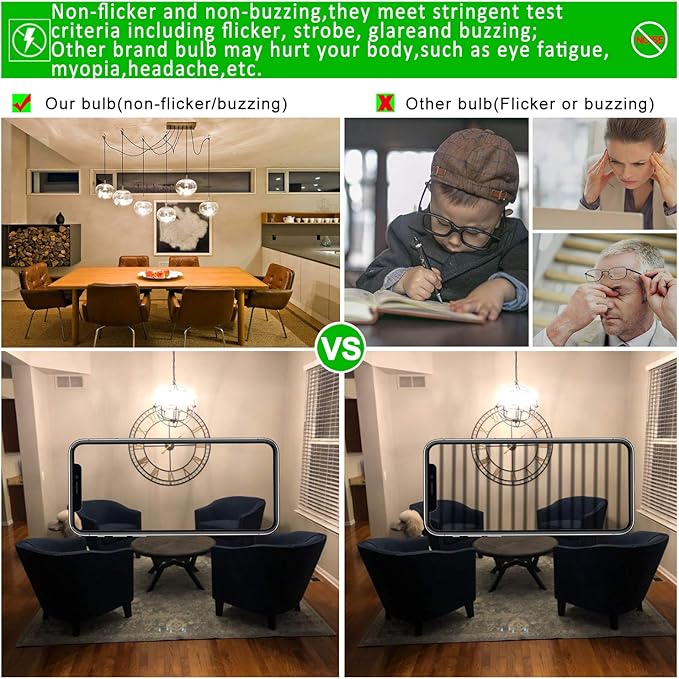 LiteHistory Dimmable e12 led Bulb g16.5 led Light Bulbs g16 Candelabra Bulbs 4W=40W Edison Bulb Daylight 5000K 400lm ac120v g50 Globe Light Bulbs for Chandelier,Vanity,Ceiling Fan Light Bulbs 6Pack