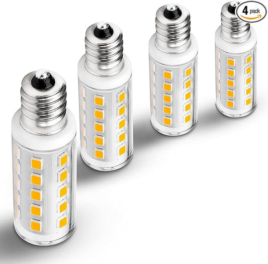 Dimmable E12 LED Bulb Himalayan Salt Lamp 4W, Equivalent 15W 40W, 400lm 2700K Warm White AC120V S6 C7 E12 Candelabra Base for Night Light Chandeliers Christmas Light Candle Lamp Dryer Bulbs, 4 Pack